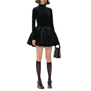 Rare Like New/EUC Shushu/Tong Black Velvet Skinny Dress - Size 10